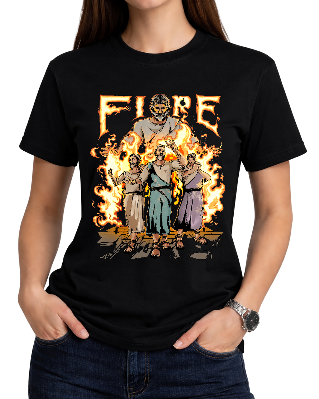 Jesus in the Fire Daniel III Fire Trial Tee