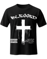 Cross & Letter Print Drop Shoulder Tee