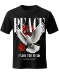 Peace Dove and Red Roses Motivational Graphic T-Shirt