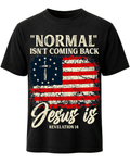 Normal Isnt Coming Back Jesus Is Christian American Flag Jesus God Christian T Shirt