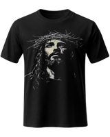 Jesus Christ Crown of Thorns Christian Graphic T-Shirt