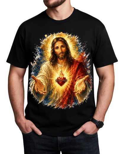 Sacred Heart of Jesus – Divine Embrace Graphic T-Shirt