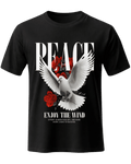 Peace Dove and Red Roses Motivational Graphic T-Shirt