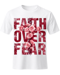 Christian Faith Over Fear Floral Cross Unisex Graphic T-Shirt