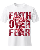 Christian Faith Over Fear Floral Cross Unisex Graphic T-Shirt