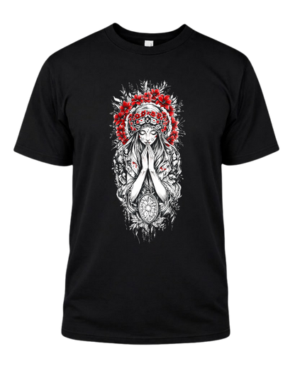 Christian Cross & Virgin Mary Double Printed Tee