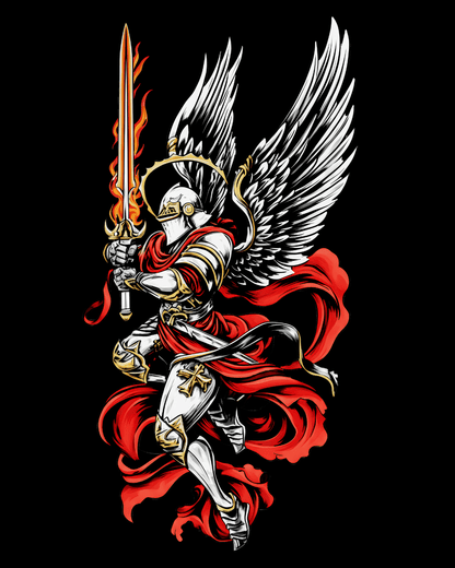 Archangel Michael Flaming Sword T-Shirt