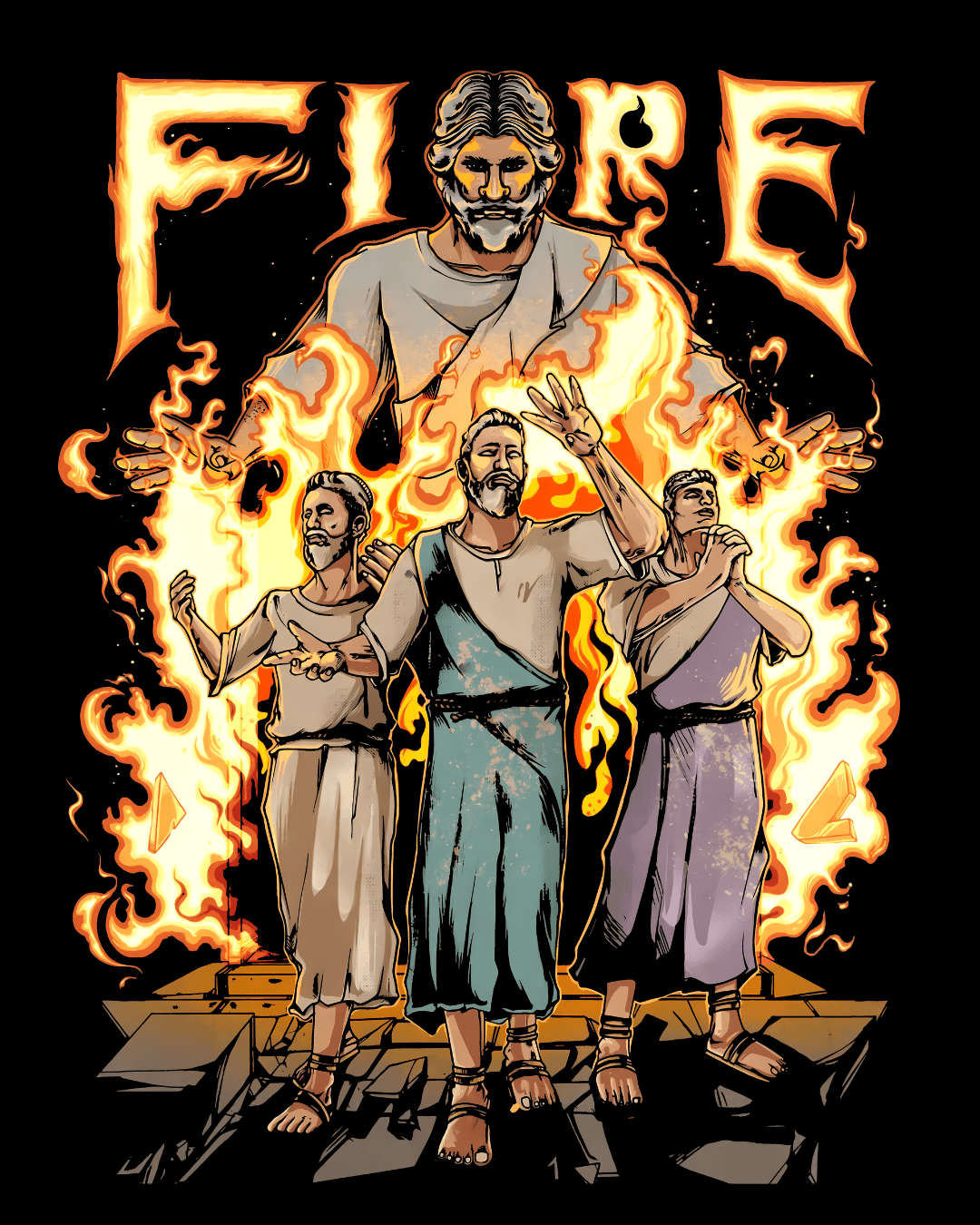 Jesus in the Fire Daniel III Fire Trial Tee