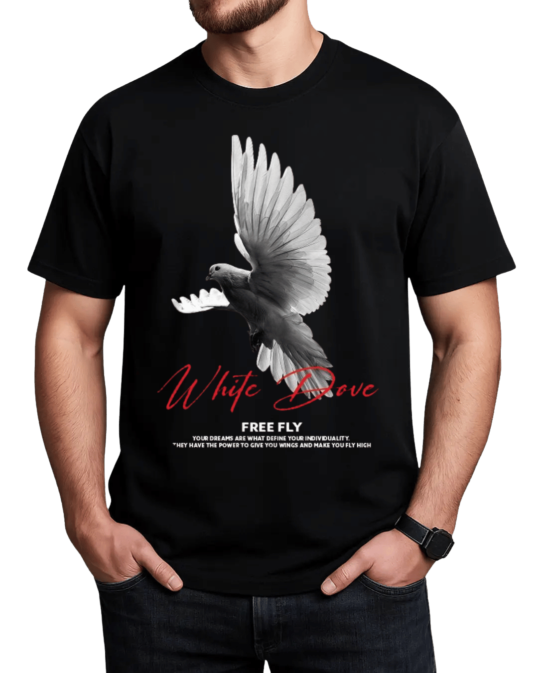White Dove Free Fly Inspirational T-Shirt