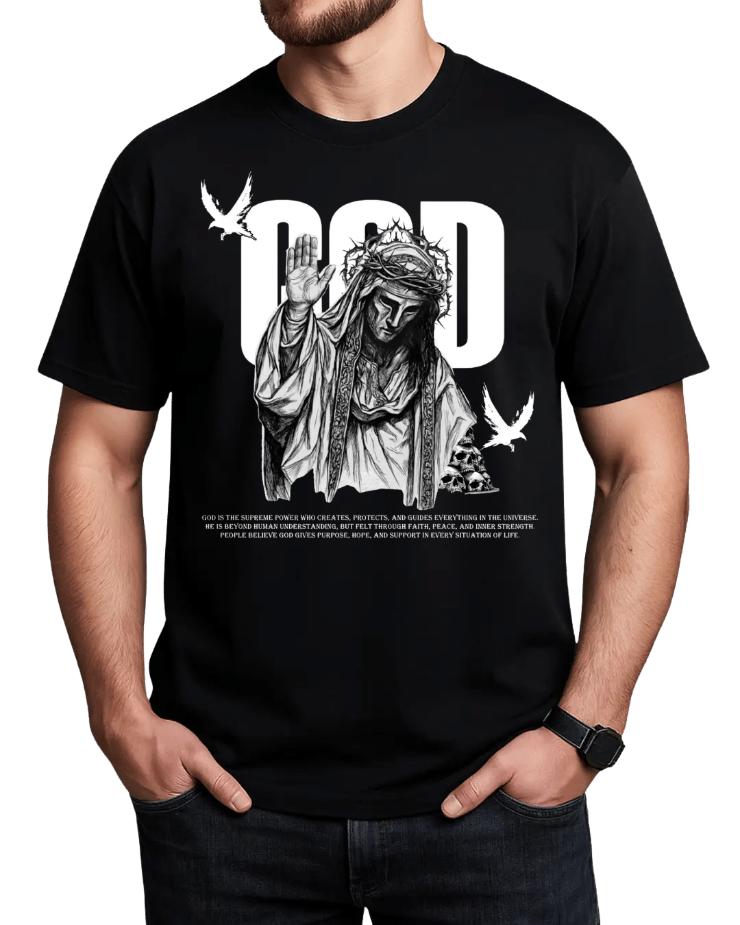 Christian Jesus God Graphic Tee Shirt