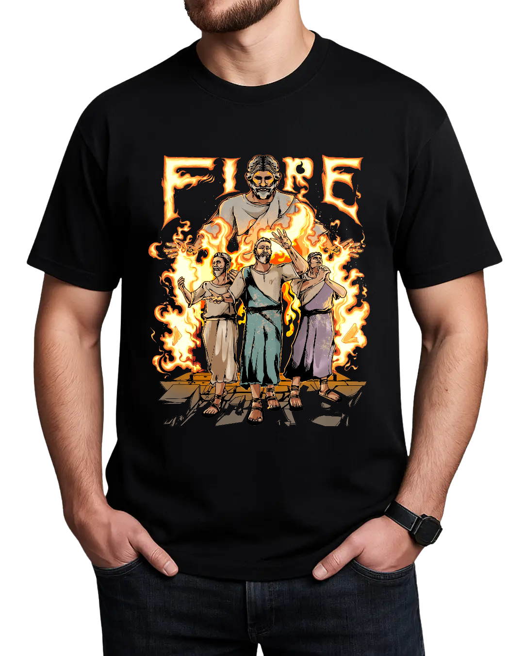 Jesus in the Fire Daniel III Fire Trial Tee