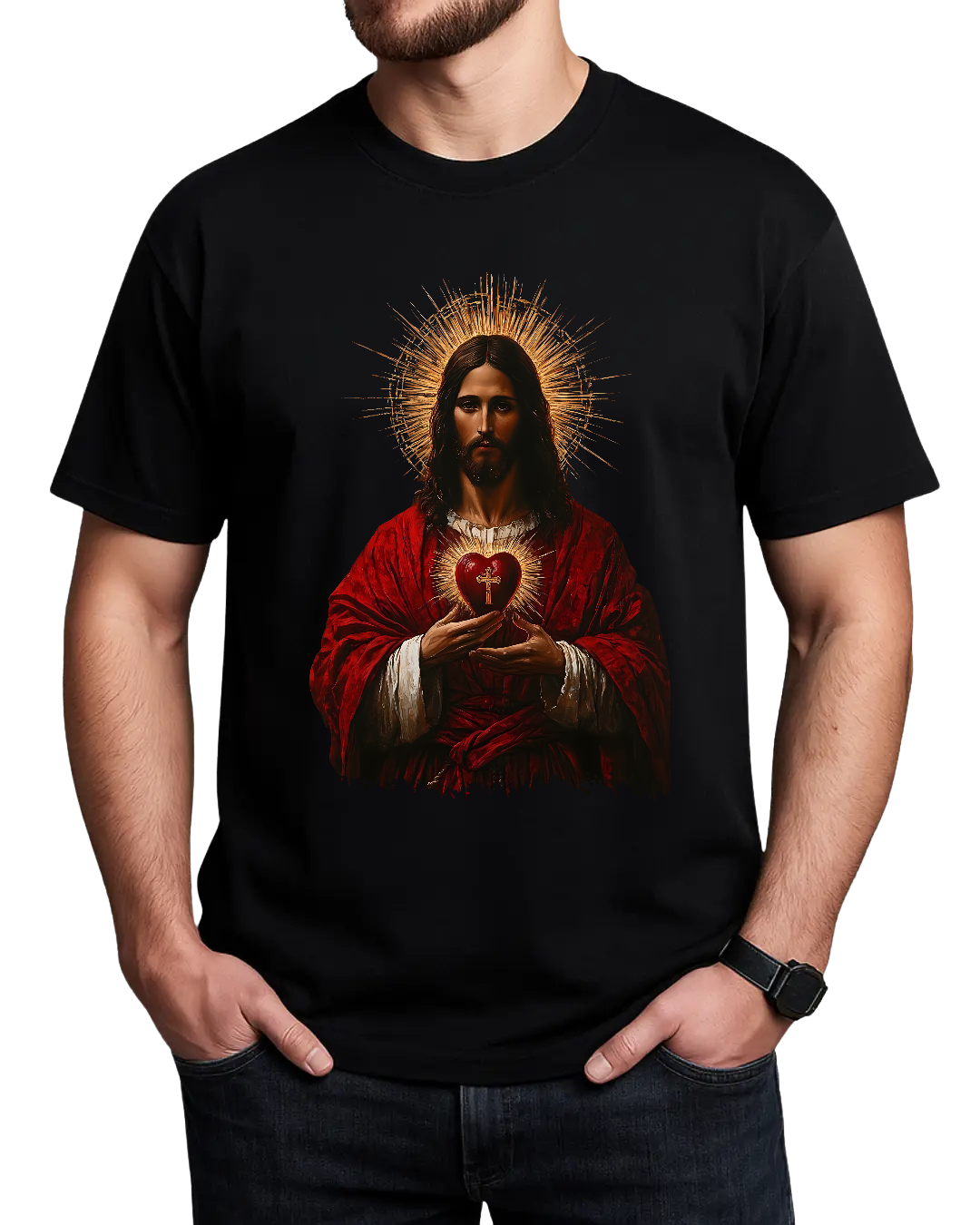 Jesus Sacred Heart Vintage Tee