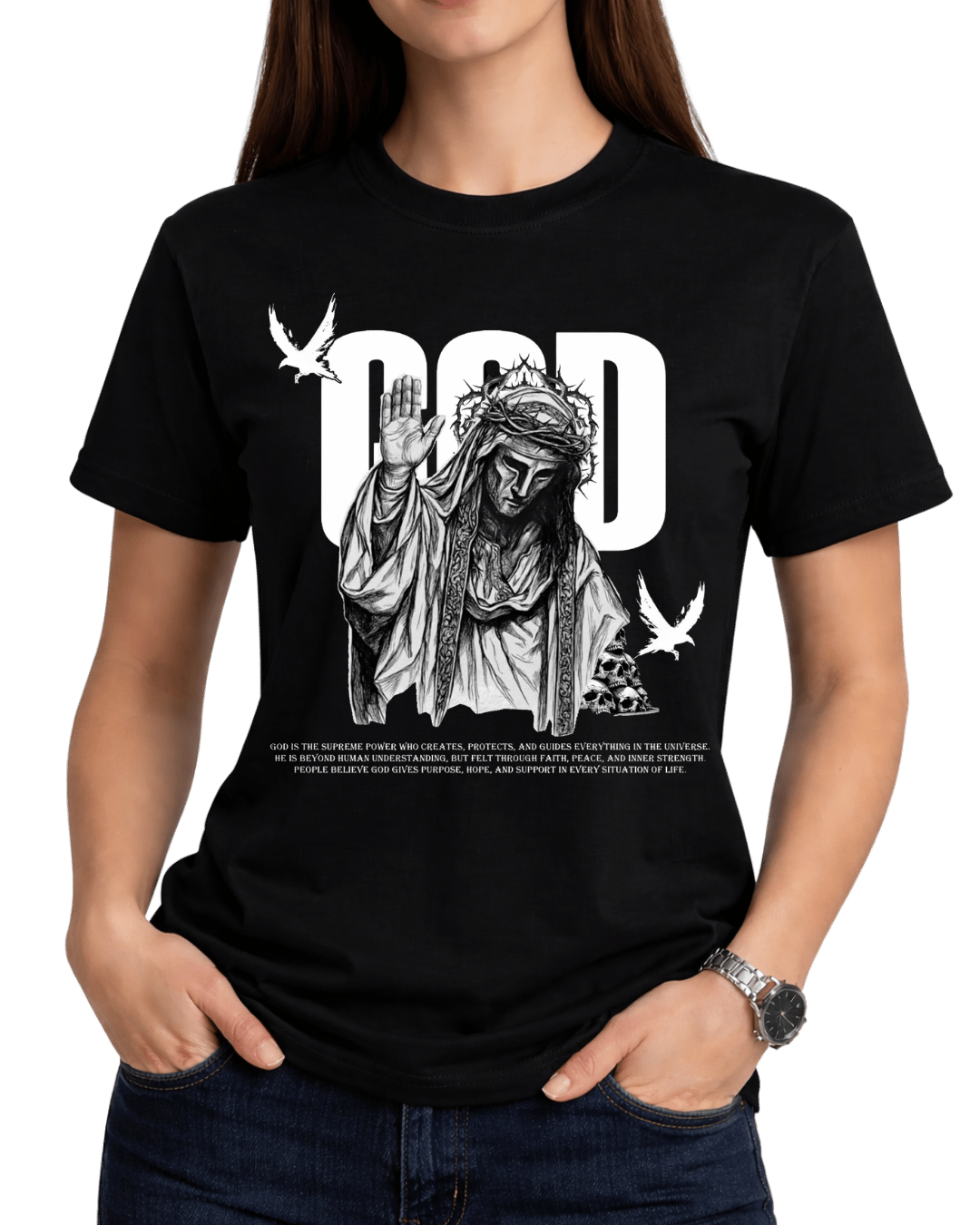 Christian Jesus God Graphic Tee Shirt