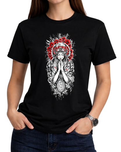 Christian Cross & Virgin Mary Double Printed Tee