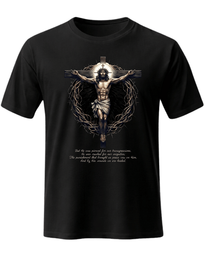 Jesus Christ Crucifixion Isaiah 53:5 Christian Bible Verse Unisex T-Shirt