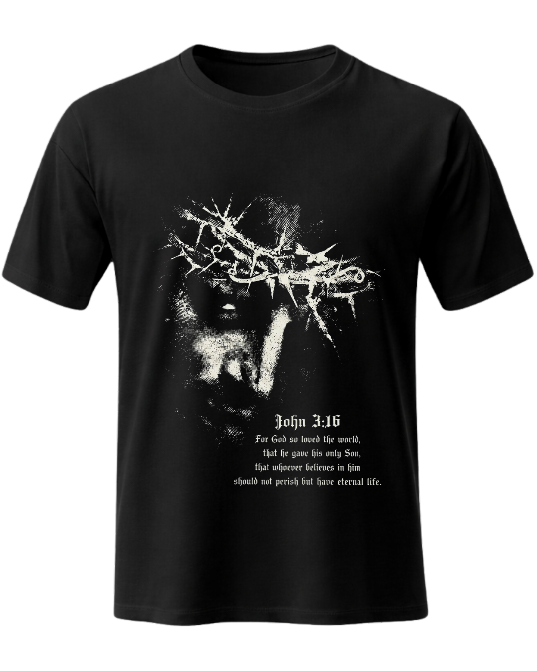 Jesus Crown of Thorns John 3:16 Scripture Christian Faith T-Shirt
