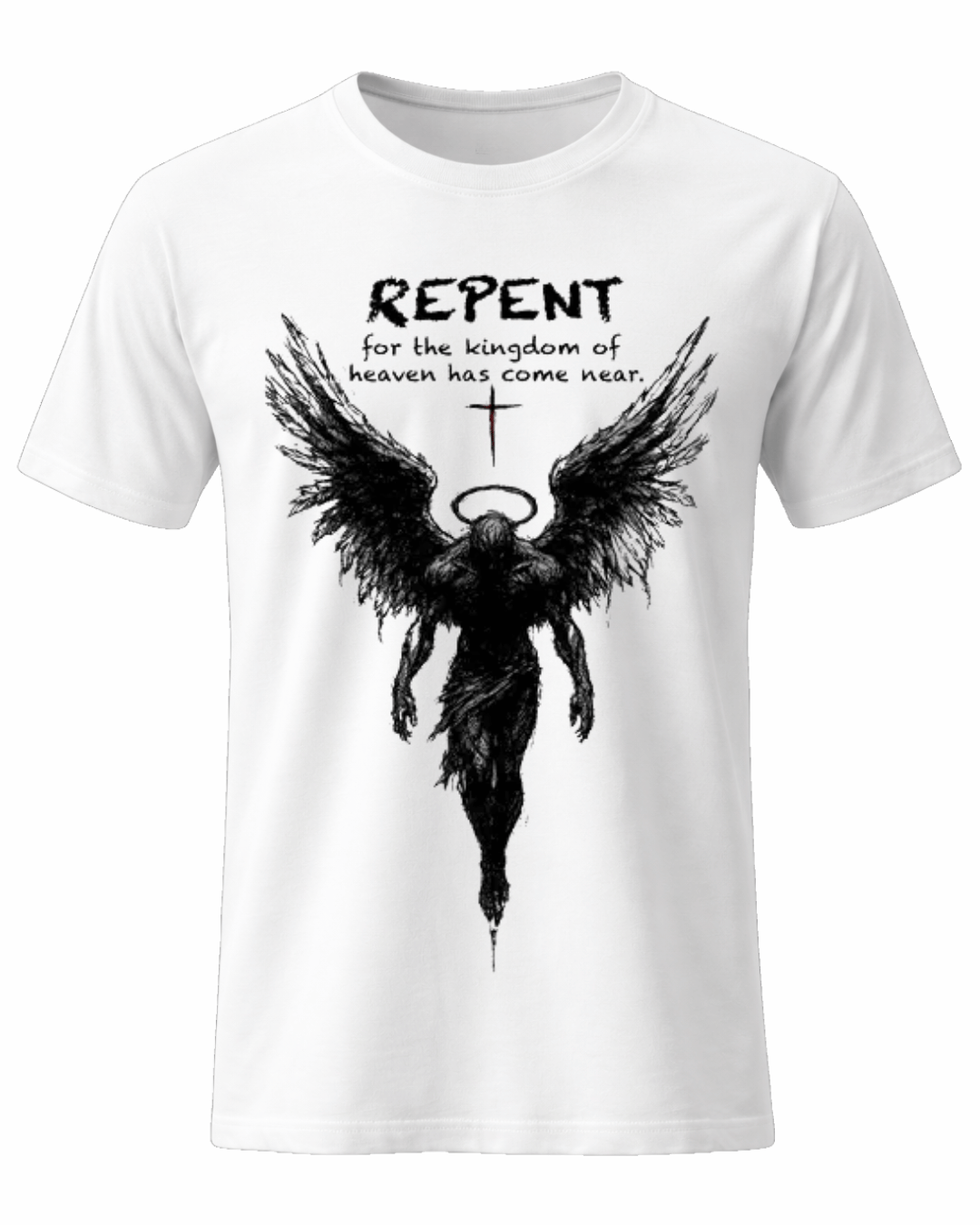 Repent Faith Angel Wings Graphic Tee