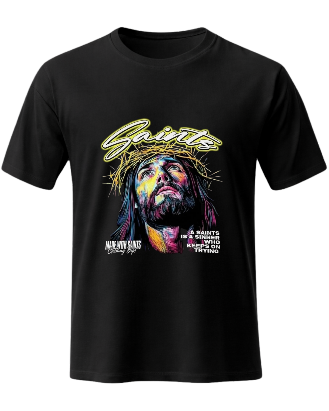 Jesus Christ Christian Graphic Tee Saints & Sinners T-Shirt