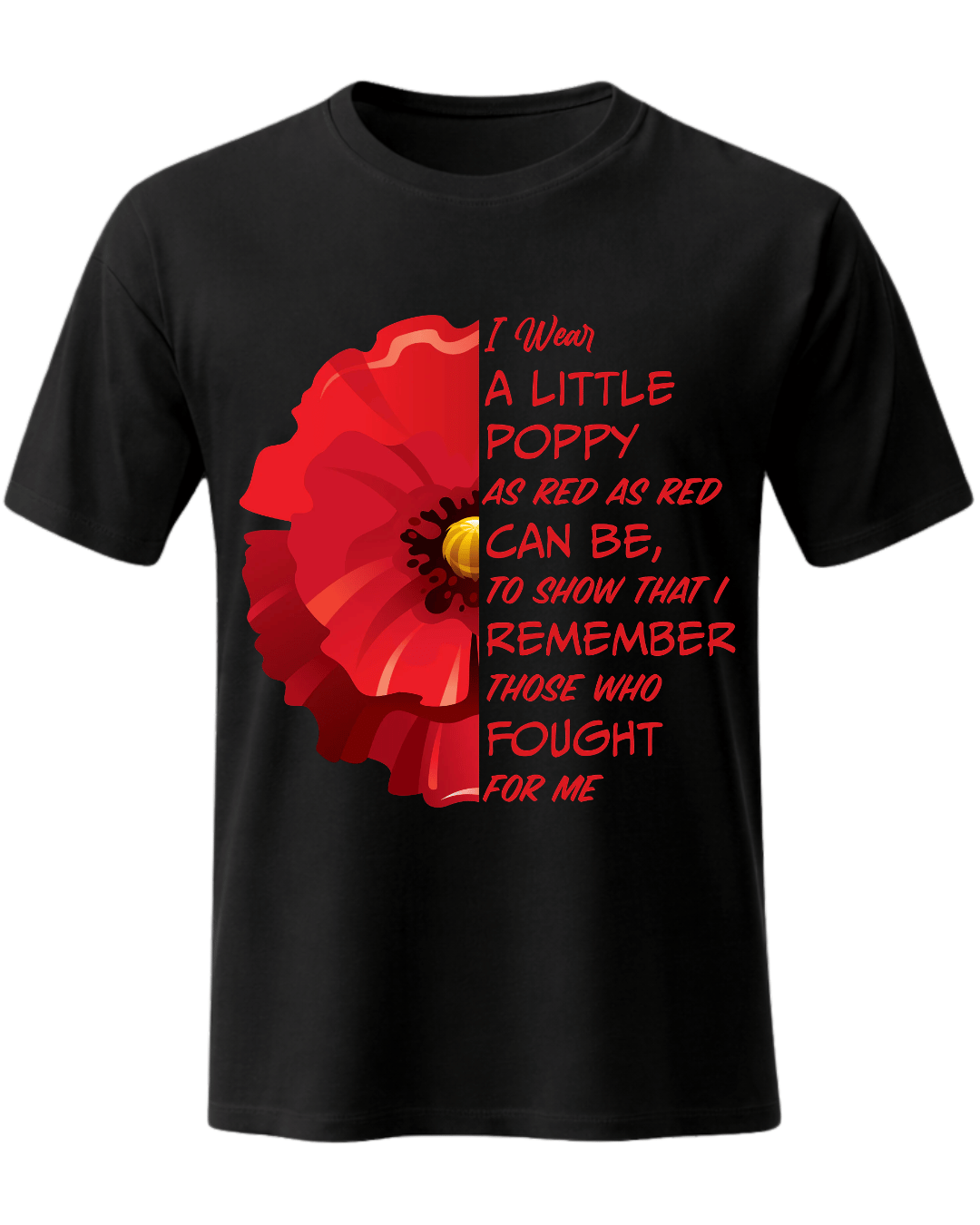 Veterans Day Lest We Forget Red Poppy Flower Usa Memorial Veteran T Shirt