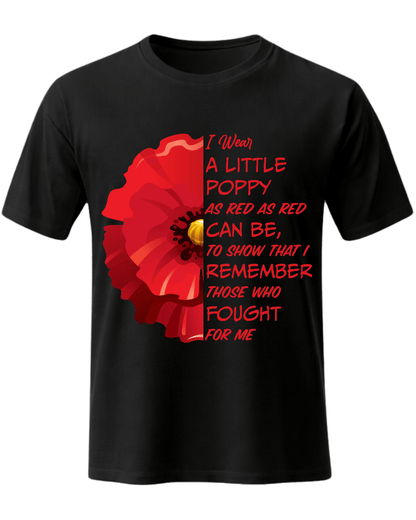 Veterans Day Lest We Forget Red Poppy Flower Usa Memorial Veteran T Shirt