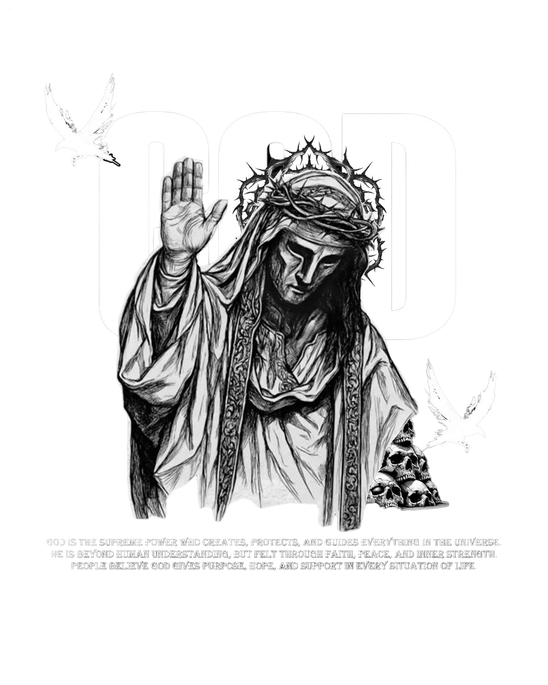Christian Jesus God Graphic Tee Shirt