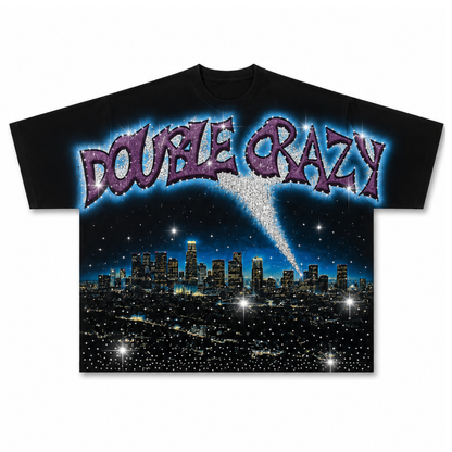 Double Crazy Midnight City Oversized Graphic Tee