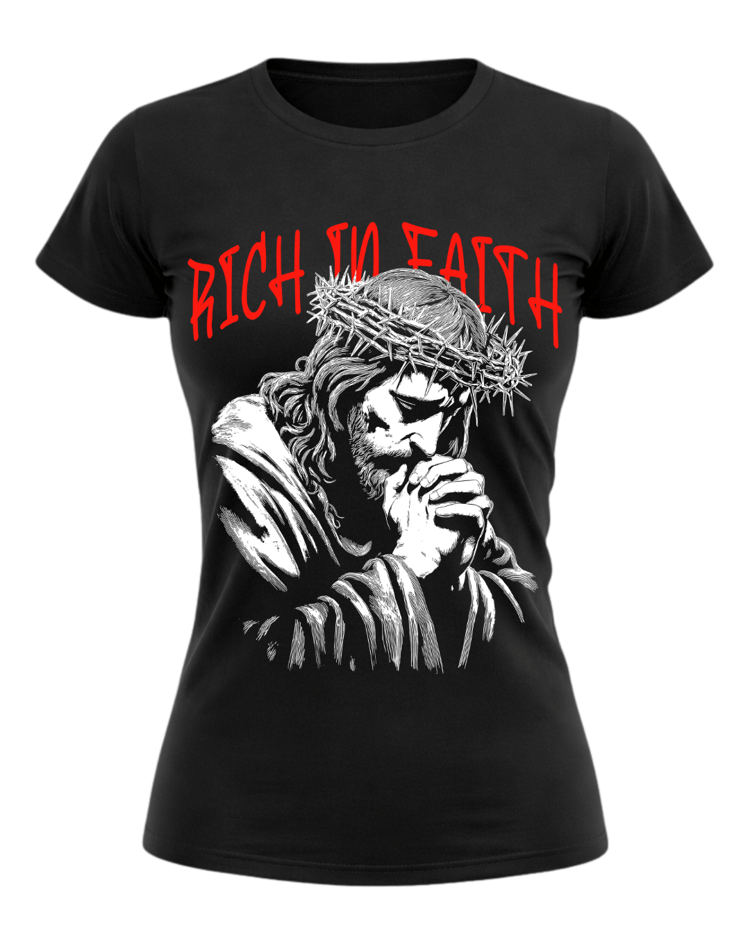 Rich In Faith - Jesus Pray T-Shirt