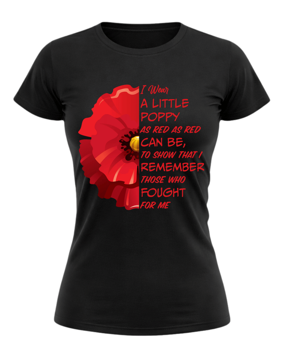 Veterans Day Lest We Forget Red Poppy Flower Usa Memorial Veteran T Shirt
