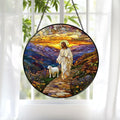 Jesus Stained Glass Suncatcher, The Good Shepherd Christian Window Art, Religious Home Decor, Faith Gift for Believers, Spiritual Suncatcher