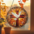 Holy Spirit Stained Glass Suncatcher, Cross & Dove Suncatcher, Religious Window Art, Christian Suncatcher, Faith-Based Gift, Christmas Gift