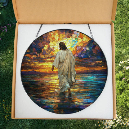 Jesus Christ Suncatcher Hanging Sign, Christian Window Hanging, Religious Suncatcher, Jesus Christ Decoration, Religious Christmas Decor