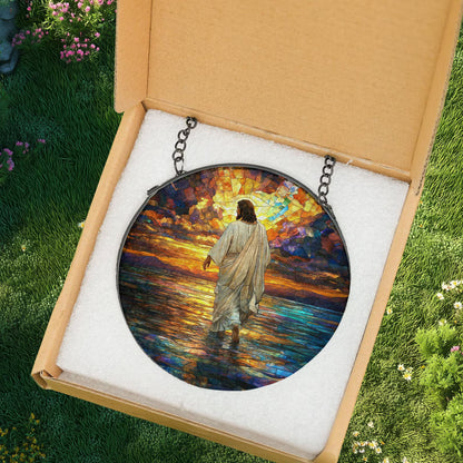 Jesus Christ Suncatcher Hanging Sign, Christian Window Hanging, Religious Suncatcher, Jesus Christ Decoration, Religious Christmas Decor