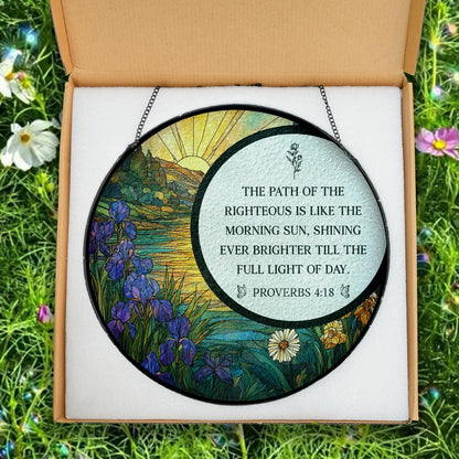 Personalized Christian Stained Glass Suncatcher, Faith Gift Ready Box, Religious Home Decor