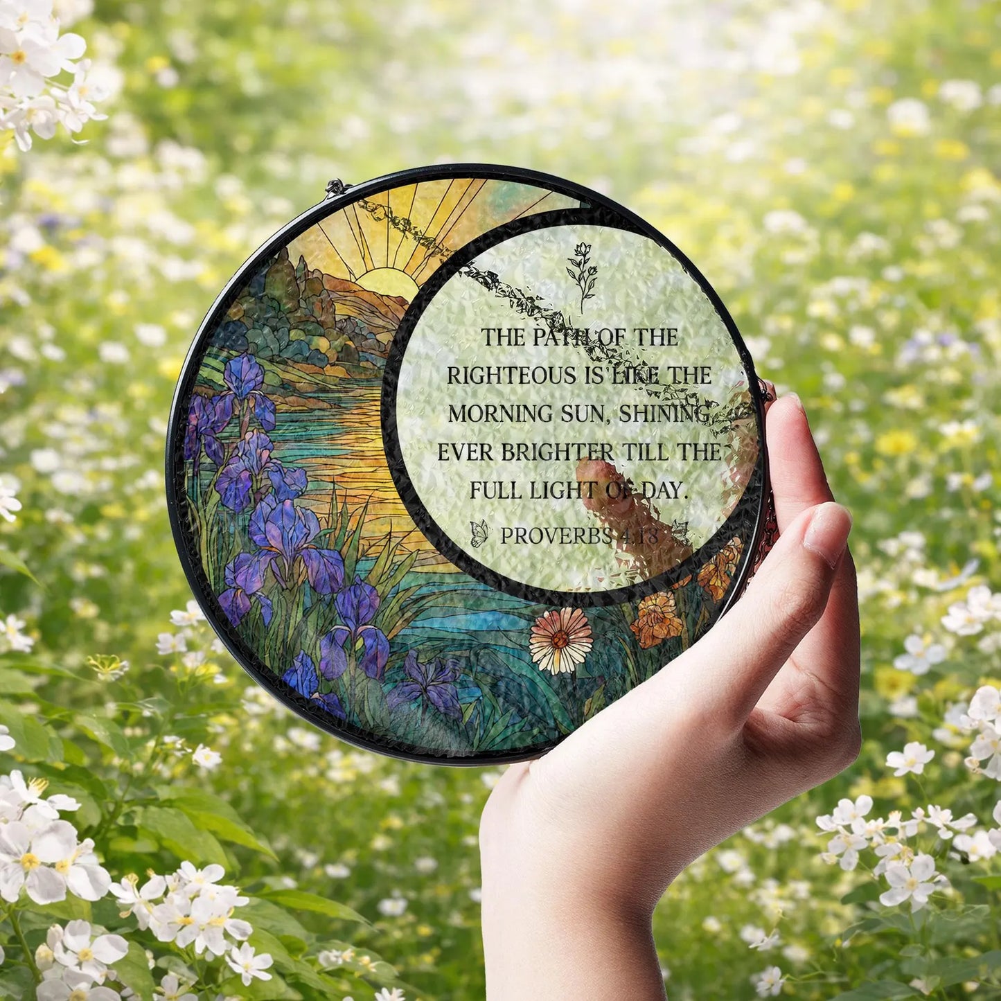 Personalized Christian Stained Glass Suncatcher, Faith Gift Ready Box, Religious Home Decor