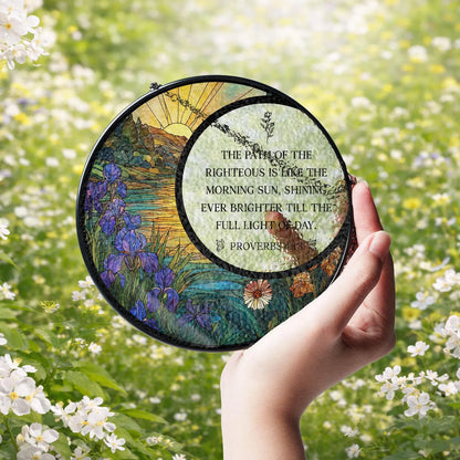 Personalized Christian Stained Glass Suncatcher, Faith Gift Ready Box, Religious Home Decor